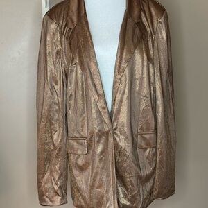 PrettyLittleThing Shimmery Bronze Single-Breasted Blazer